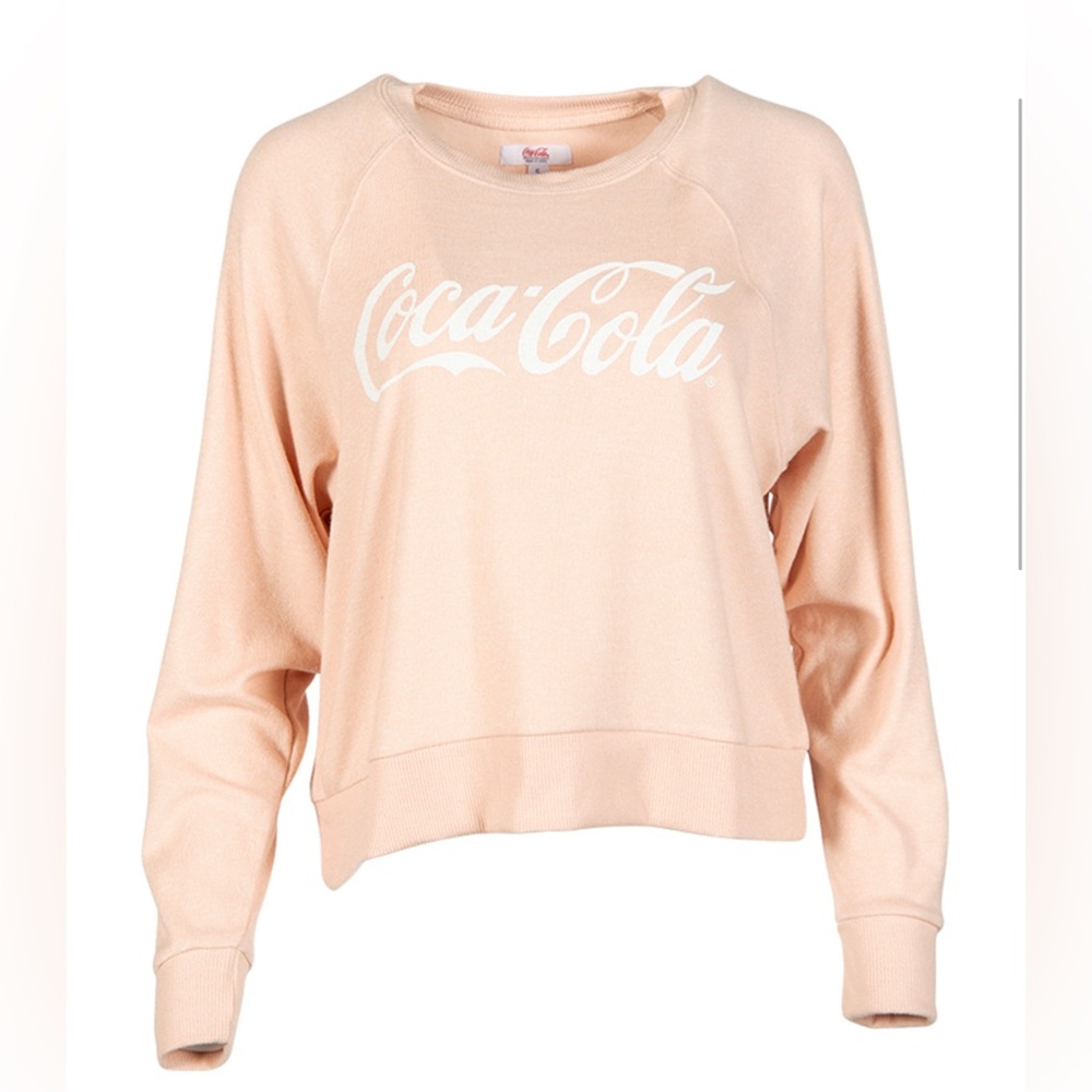 Coca-Cola Soft Light Pink Lightweight Crewneck Sweatshirt
